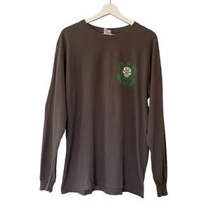 Tribal Sea Turtle Shirt Long Sleeve Brown Women’s Size Small Surfer Beach